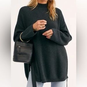 Free People Beach Byron Oversized Pullover Sweater Tie Front